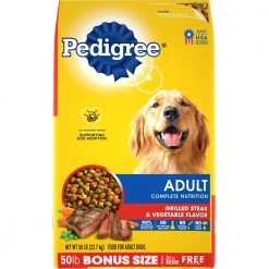 Pedigree Complete Nutrition Grilled Steak & Vegetable Dog Food – 50 lbs