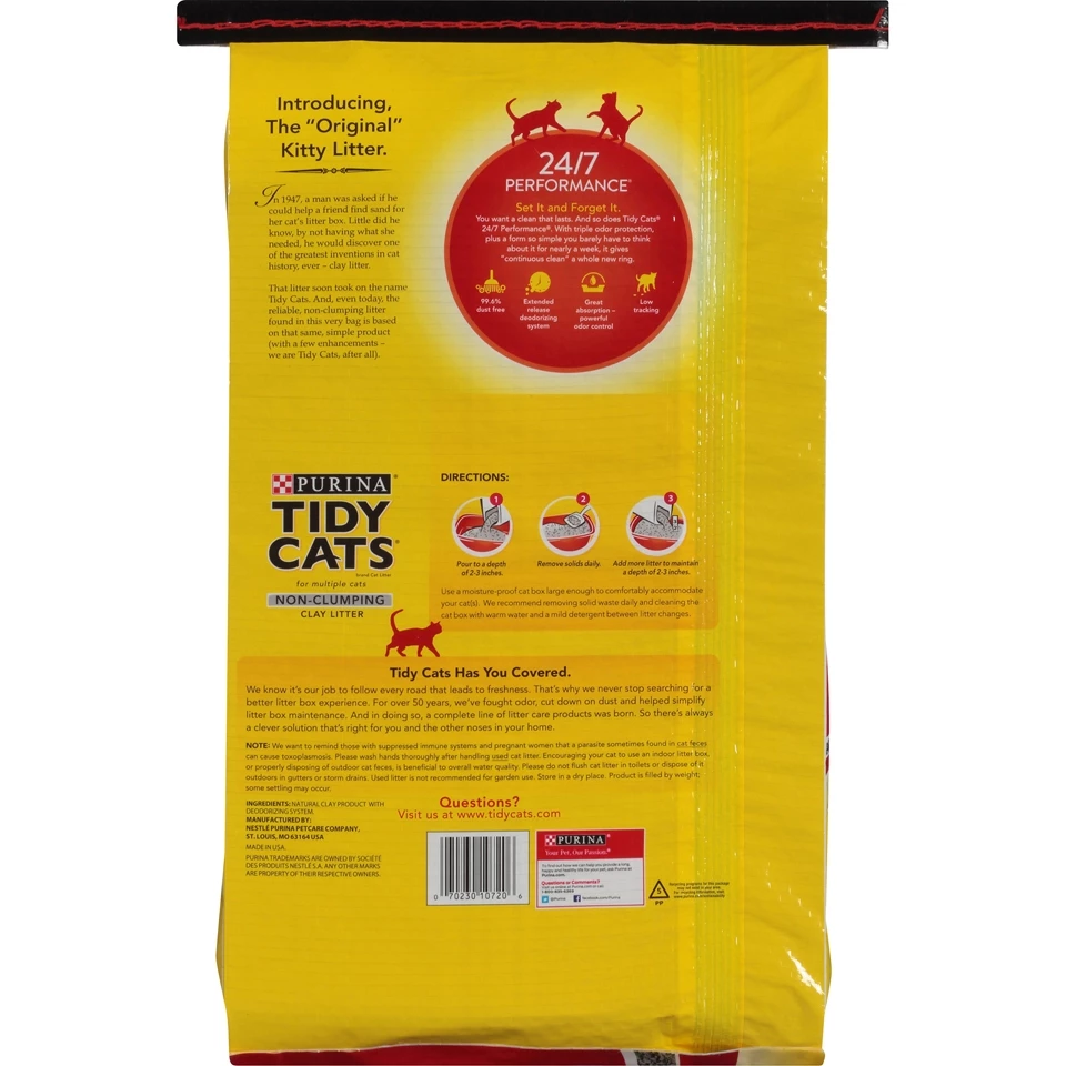 Tidy Cat Non-Clumping 24/7 Performance Cat Litter - 20 LBS 4 Tidy Cat Non-Clumping 24/7 Performance Cat Litter - 20 LBS - Image 4