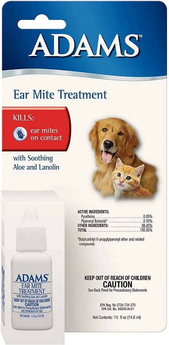 Adams Ear Mite Treatment - .5 oz 1 Adams Ear Mite Treatment - .5 oz