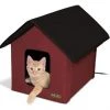 K&H Red/Black Outdoor Heated Kitty House