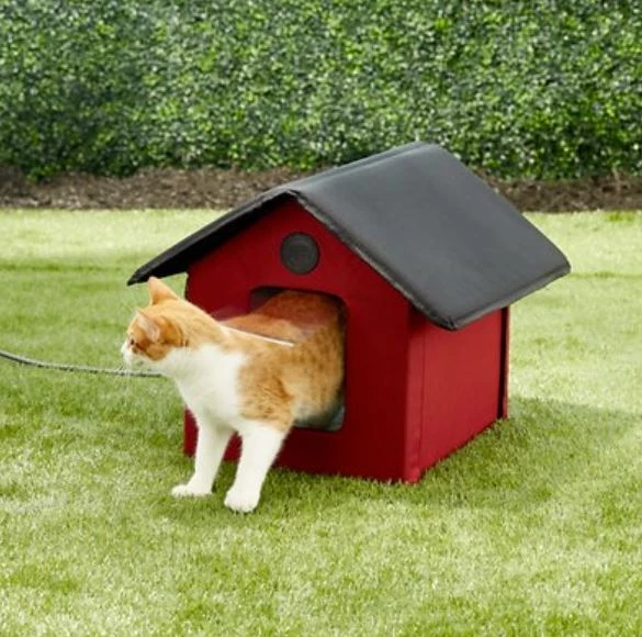 K&H Red/Black Outdoor Heated Kitty House 2 K&H Red/Black Outdoor Heated Kitty House - Image 2