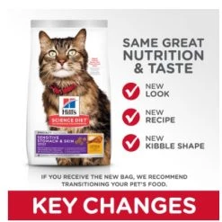 Hill's Science Diet Adult Sensitive Stomach & Skin cat food 7lb -Outlet Farm & Pet Store 16730649 2