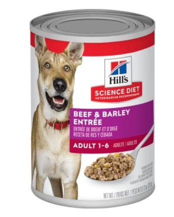 Hill's Science Diet Adult Beef & Barley Entrée Dog Food 13oz 1 Hill's Science Diet Adult Beef & Barley Entrée Dog Food 13oz
