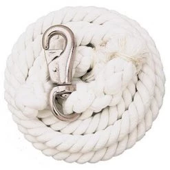 Weaver Leather White Cotton Lead Rope with Nickel Plated Bull Snap