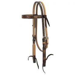 Weaver Leather Cross Floral Tooled Browband Headstall