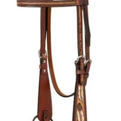 Weaver Turquoise Cross Coco Feather Browband Headstall