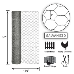 Origin Point Garden Craft 36" x 150' Mesh Poultry Netting 2 Origin Point Garden Craft 36" x 150' Mesh Poultry Netting - Image 2