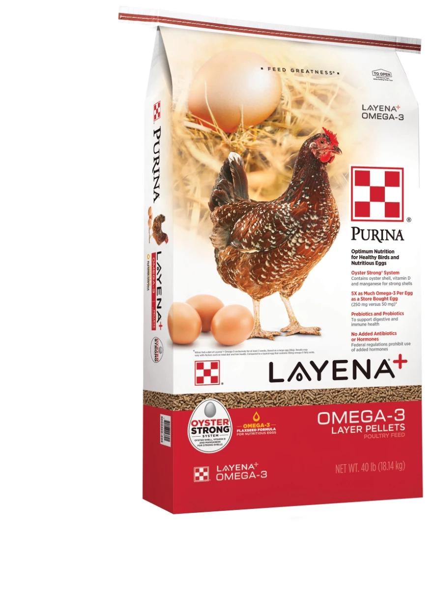 Purina Layena Plus Omega-3 Poultry Feed - 40 lbs
