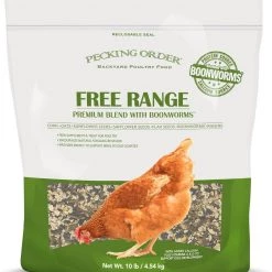 Pecking Order Free Range Premium Blend & Boonworms Chicken Food, 10lb