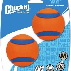 Chuckit! Ultra Medium Rubber Ball Tough Dog Toy, 2-Pack
