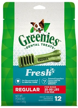 GREENIES Fresh Regular Size Dog Dental Treats 1 GREENIES Fresh Regular Size Dog Dental Treats