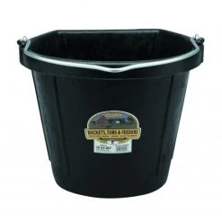 Little Giant DFW-20 20 Quart Flat Back Rubber Bucket