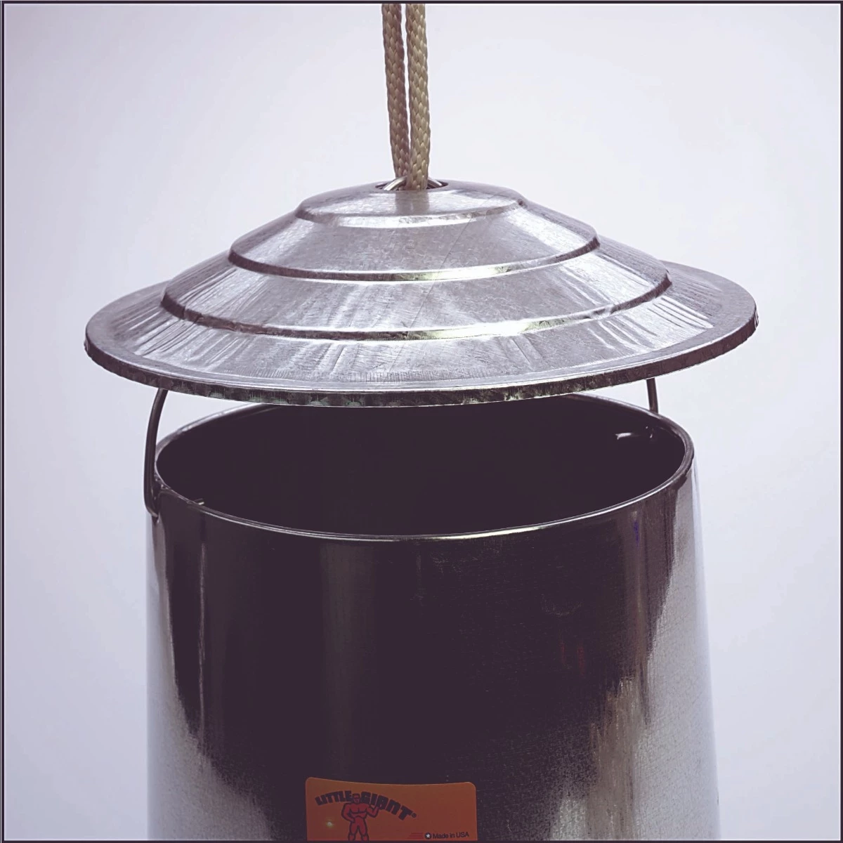 Miller Metal Hanging Poultry Feeder Cover 1 Miller Metal Hanging Poultry Feeder Cover