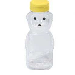 Miller HBEAR12 12 Ounce Plastic Bear Bottle w/Lids - 12 Pack