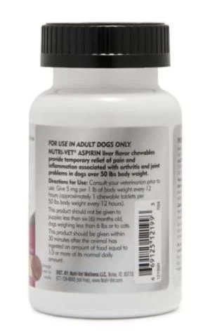 Nutri-Vet Dog Aspirin Chewables for Medium and Large Dogs, 75 ct. 2 Nutri-Vet Dog Aspirin Chewables for Medium and Large Dogs, 75 ct. - Image 2
