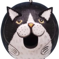 Songbird Essentials Black White Cat Gord-O-Birdhouse