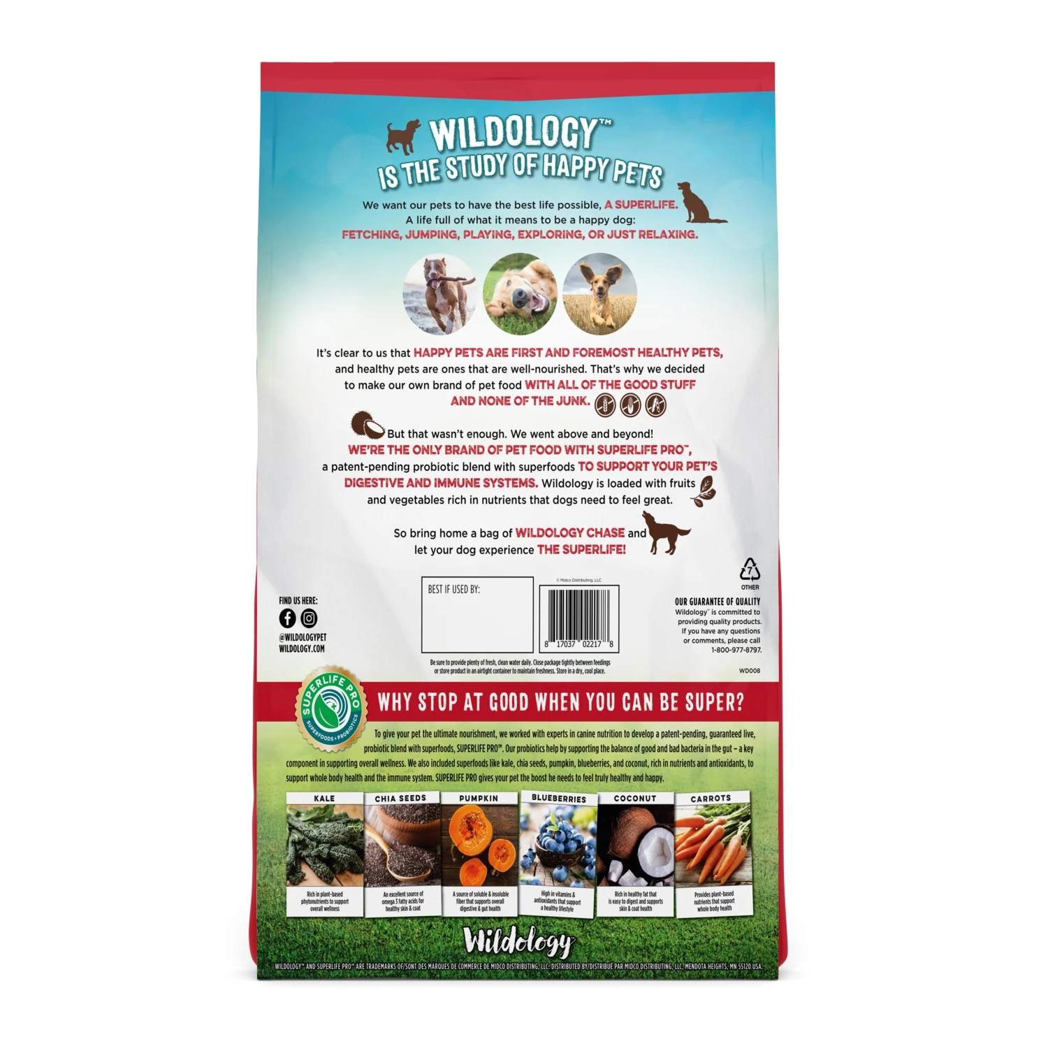 Wildology CHASE Active Adult Farm-Raised Chicken & Brown Rice Dog Food, 28lb. bag 2 Wildology CHASE Active Adult Farm-Raised Chicken & Brown Rice Dog Food, 28lb. bag - Image 2