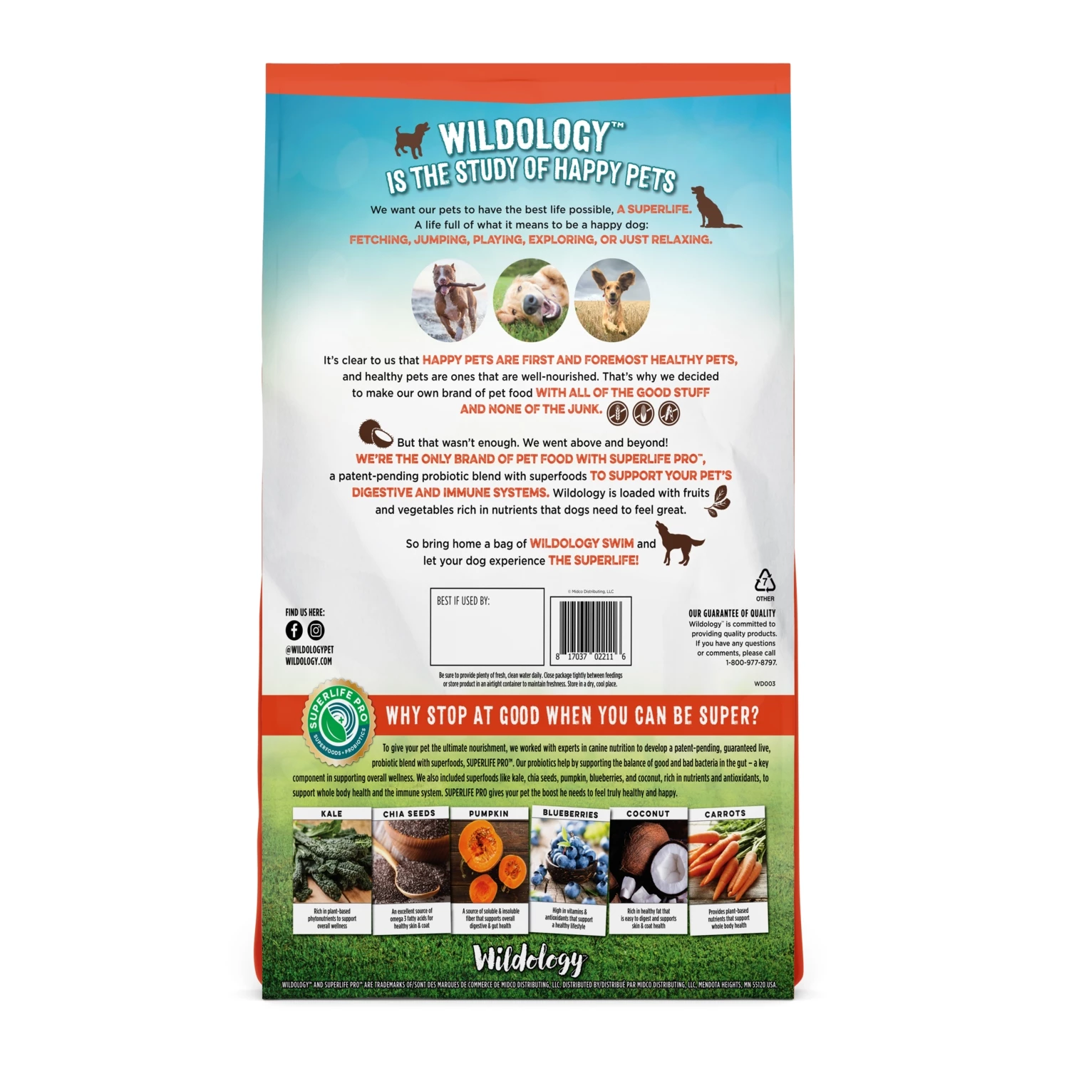 Wildology SWIM Farm-Raised Salmon & Brown Rice Dog Food, 28lb. bag 2 Wildology SWIM Farm-Raised Salmon & Brown Rice Dog Food, 28lb. bag - Image 2
