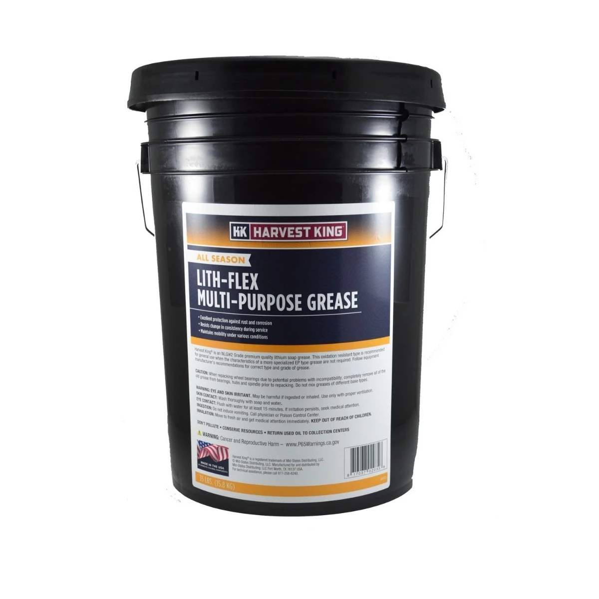 Harvest King HK032 All Season Lith-Flex Multi-Purpose Grease - 35 lb Pail 1 Harvest King HK032 All Season Lith-Flex Multi-Purpose Grease - 35 lb Pail