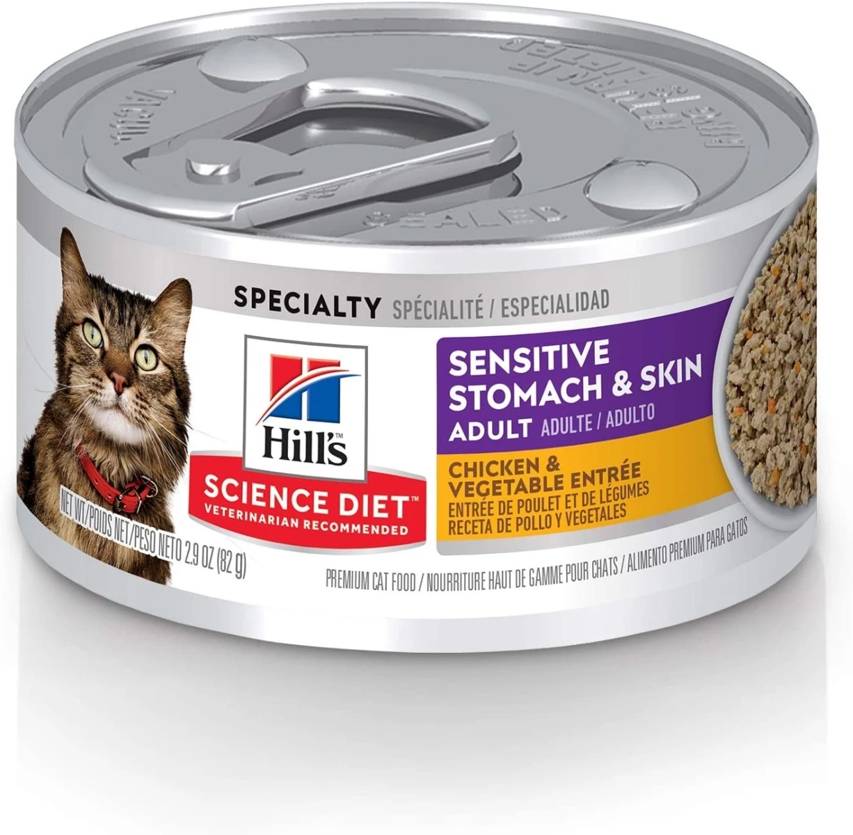 Hill's Science Diet Canned Foods for Sensitive Cats for Stomach and Skin, 2.9 oz. 1 Hill's Science Diet Canned Foods for Sensitive Cats for Stomach and Skin, 2.9 oz.