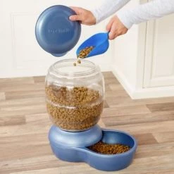 Petmate Pearl Peacock Blue Replendish Feeder With Microban, 10lb. -Outlet Farm & Pet Store 8012211 2