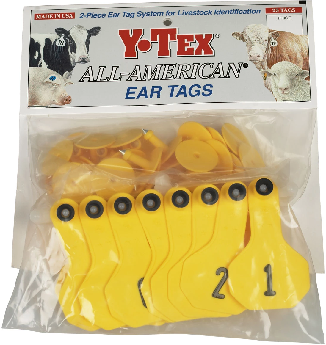 Y-Tex 2 STAR Small Yellow Bovine Ear Tag 1 Y-Tex 2 STAR Small Yellow Bovine Ear Tag