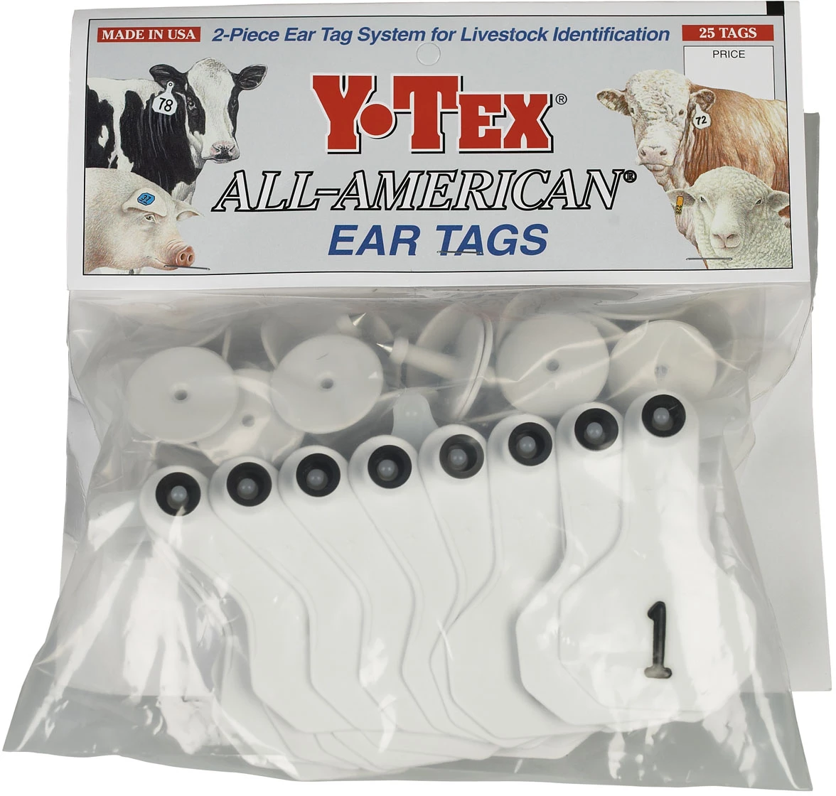 Y-Tex 2 STAR Small White Bovine Ear Tag 1 Y-Tex 2 STAR Small White Bovine Ear Tag