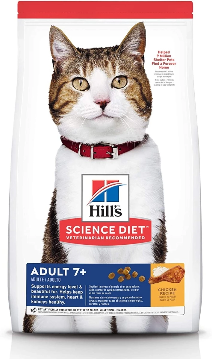 Hill's Science Diet Dry Cat Food, Adult 7+ senior, Chicken Recipe - 16 lbs. 1 Hill's Science Diet Dry Cat Food, Adult 7+ senior, Chicken Recipe - 16 lbs.