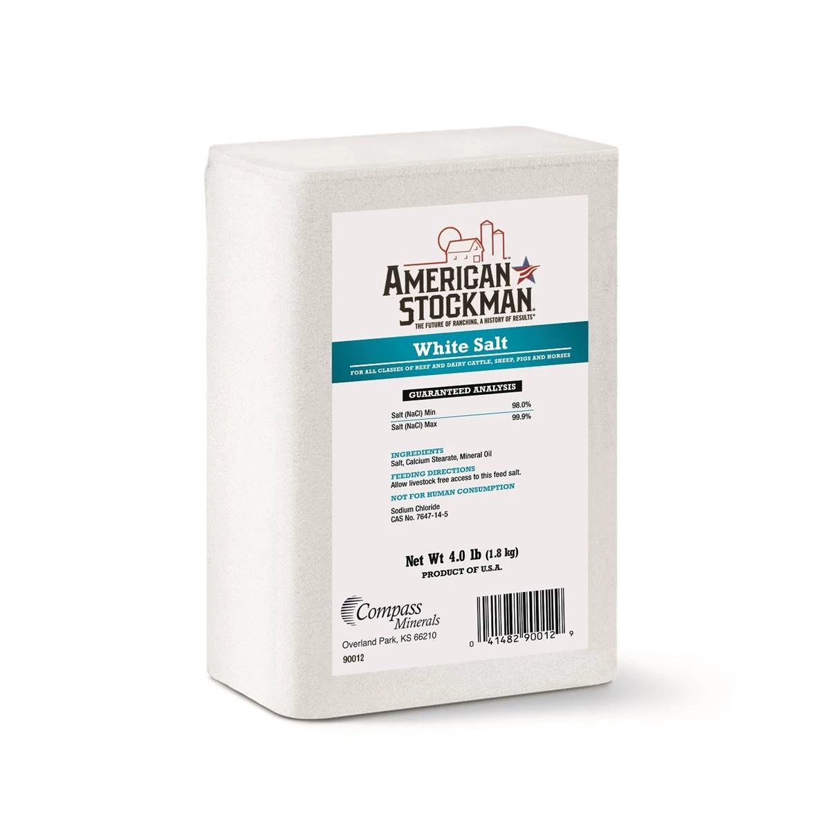 American Stockman Plain White Salt Block Ag Salt, 4 lb 1 American Stockman Plain White Salt Block Ag Salt, 4 lb