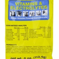 Durvet Vitamins & Electrolytes Powder Farm Animal & Horse Supplement, 4oz. Bag