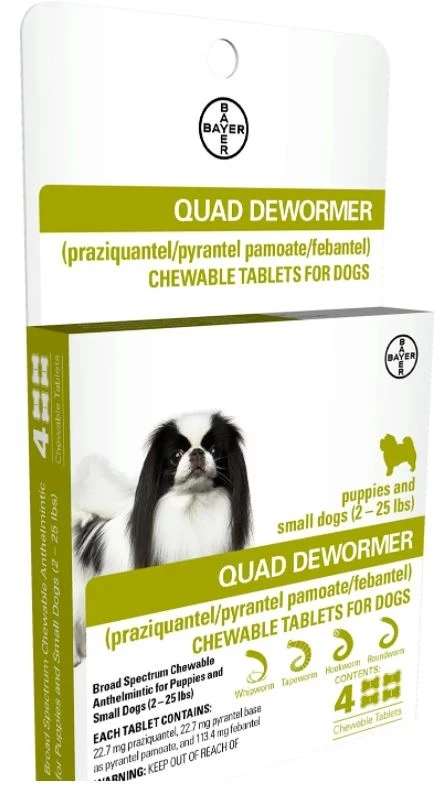 Bayer Quad Small Dog De-Wormer, 4 Count 1 Bayer Quad Small Dog De-Wormer, 4 Count