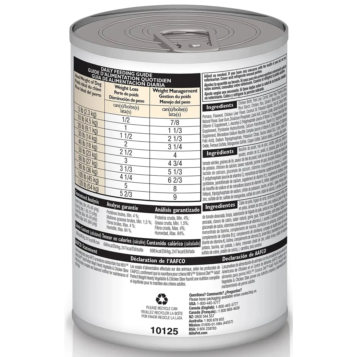 Hill's Science Diet Adult Perfect Weight Hearty Vegetable & Chicken Stew Canned Dog Food, 12.5 oz 4 Hill's Science Diet Adult Perfect Weight Hearty Vegetable & Chicken Stew Canned Dog Food, 12.5 oz - Image 4