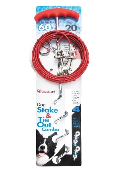 Boss Pet 20ft Large Tie-Out and Spiral Stake Combo Pack 2 Boss Pet 20ft Large Tie-Out and Spiral Stake Combo Pack - Image 2