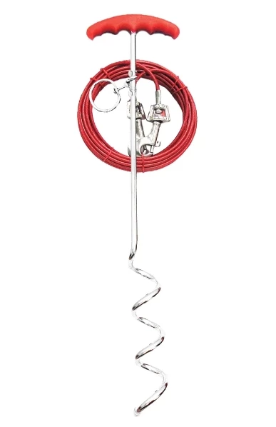 Boss Pet 20ft Large Tie-Out and Spiral Stake Combo Pack 1 Boss Pet 20ft Large Tie-Out and Spiral Stake Combo Pack