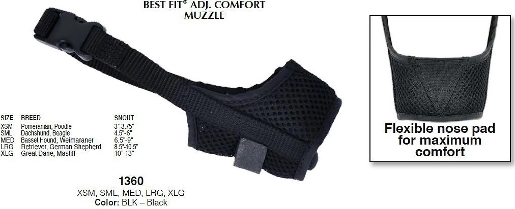 Coastal Pet Products Best Fit Adjustable Comfort Dog Muzzle, Black 3 Coastal Pet Products Best Fit Adjustable Comfort Dog Muzzle, Black - Image 3