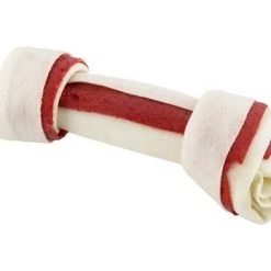 Dingo Rawhide Dog Bone, Meat in the Middle Chicken Flavor, Medium