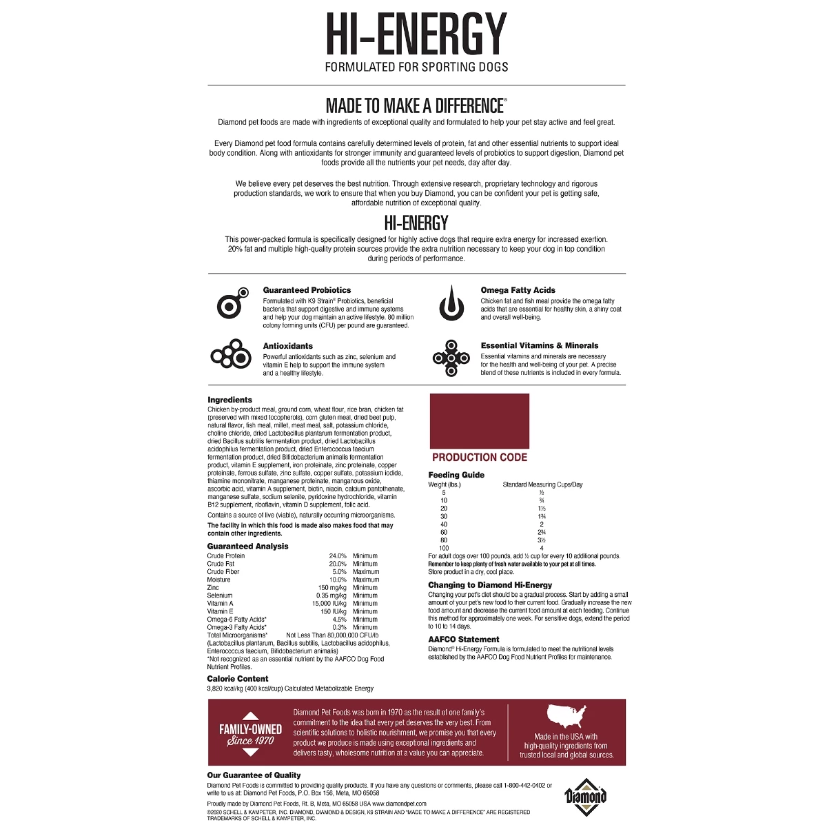 Diamond Pet Foods Hi Energy Sport Dog Food – 50 lbs 2 Diamond Pet Foods Hi Energy Sport Dog Food – 50 lbs - Image 2