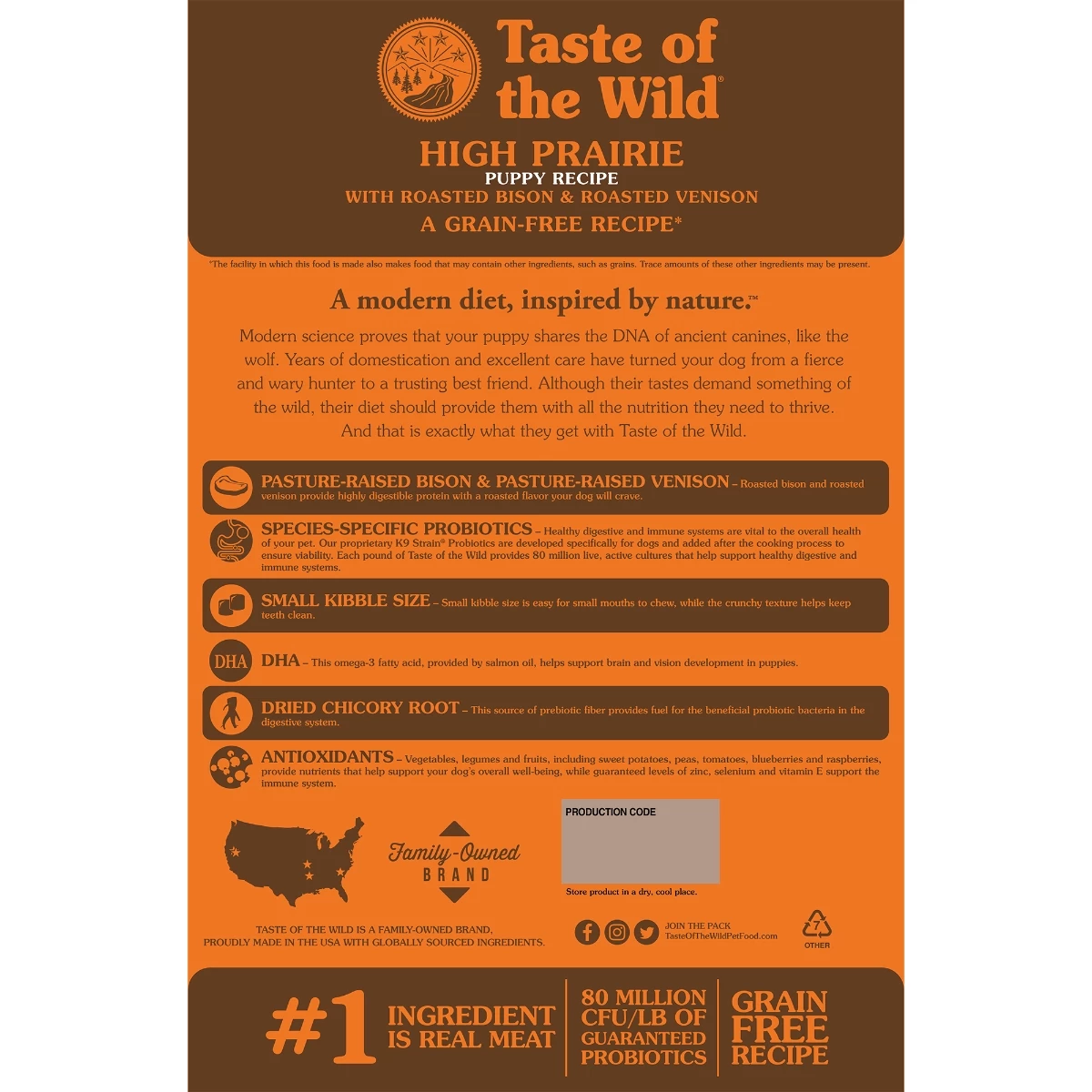 Taste of the Wild High Prairie Puppy Recipe with Roasted Bison & Roasted Venison-28 lb-Puppy High Prairie 2 Taste of the Wild High Prairie Puppy Recipe with Roasted Bison & Roasted Venison-28 lb-Puppy High Prairie - Image 2
