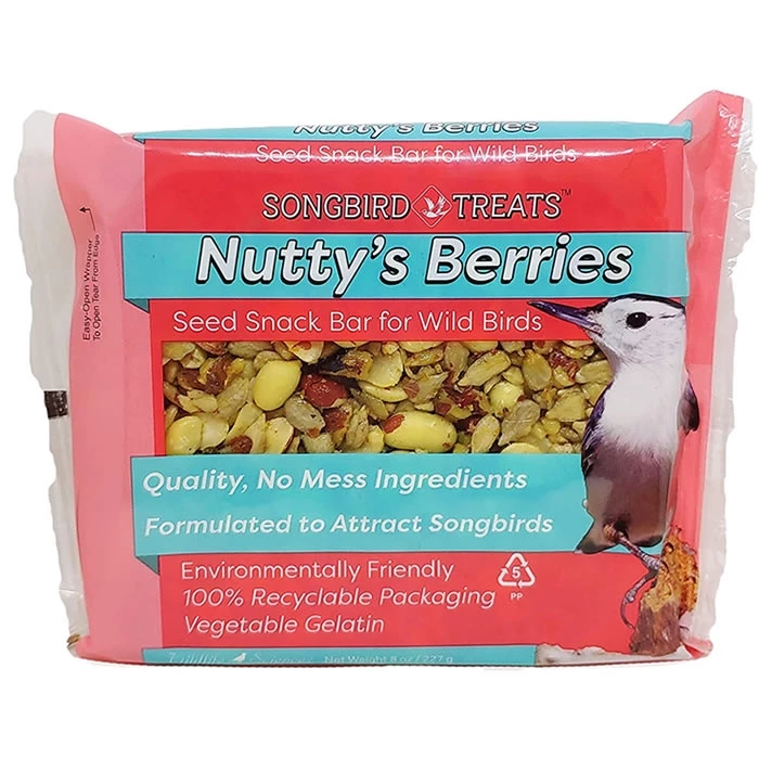 Songbird Treats Nutty's Berries Seed Bar 8 oz 1 Songbird Treats Nutty's Berries Seed Bar 8 oz